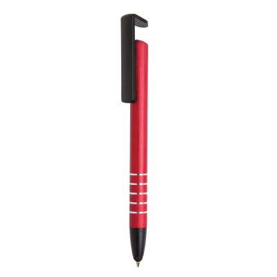 XI170190381 Алюминиевая ручка-стилус с подставкой для телефона, красный