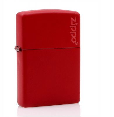 ZP1LI-RED4 Zippo. Зажигалка ZIPPO Classic с покрытием Red Matte, латунь/сталь, красная с фирменным логотипом, матовая, 36x12x56 мм
