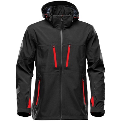 PS2102086600 Stormtech. Куртка софтшелл мужская Patrol, черная с красным