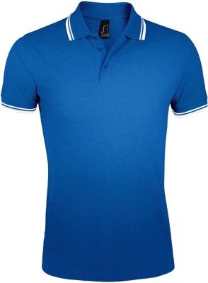 PS1701023915 Sol&#39;s. Рубашка поло мужская PASADENA MEN 200 с контрастной отделкой, ярко-синяя с белым