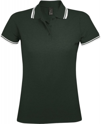 PS1701023551 Sol&#39;s. Рубашка поло женская PASADENA WOMEN 200 с контрастной отделкой, зеленая с белым