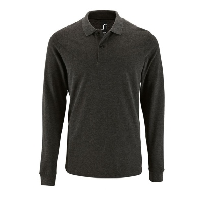 PS183070373 Sol&#39;s. Рубашка поло мужская с длинным рукавом PERFECT LSL MEN черный меланж, размер 3XL