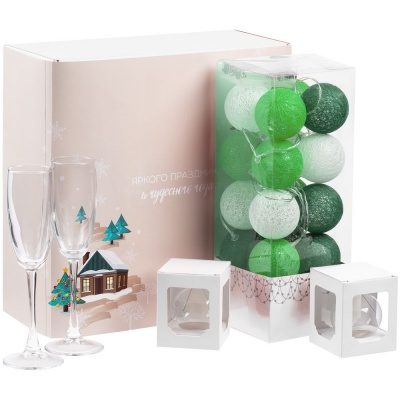 PS2203158056 Набор Merry Moments для шампанского, зеленый