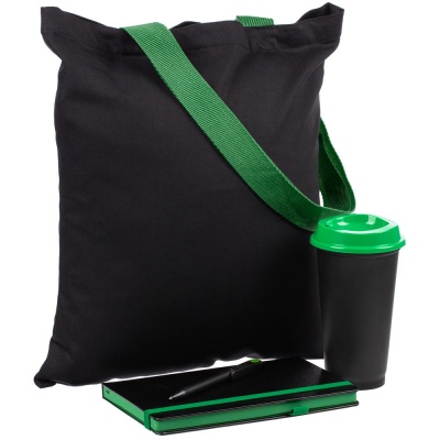 PS240826556 сделано в России. Набор Velours Bag, черный с зеленым
