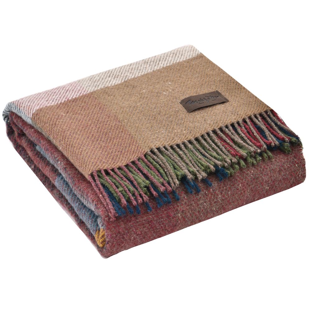 PS2408239864 Marzotto. Плед Аrequipa, бордовый с бежевым