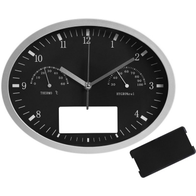 PSW-BLK3 Часы настенные INSERT3 с термометром и гигрометром, черные
