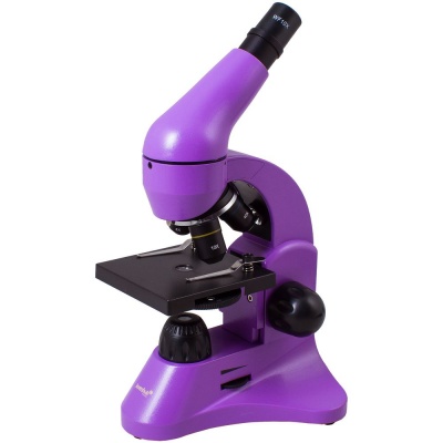 PS2203157898 Levenhuk. Монокулярный микроскоп Rainbow 50L с набором для опытов, фиолетовый