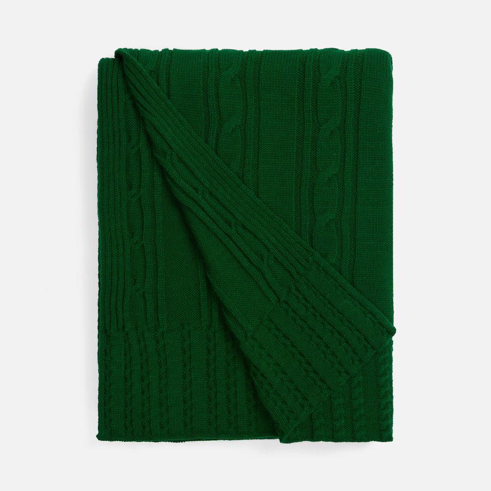 PS1710254824 teplo. Плед Remitti, глубокий зеленый