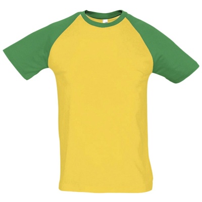 PS1701027045 Sol&#39;s. Футболка мужская двухцветная FUNKY 150, желтая с зеленым