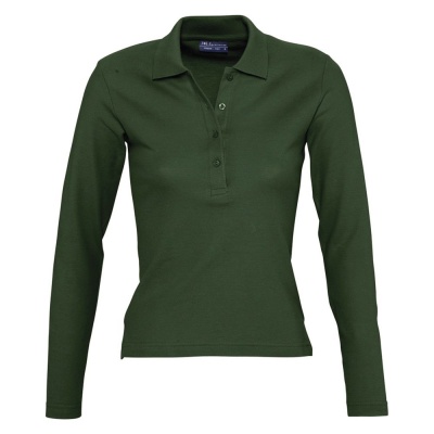 PS151181800 Sol&#39;s. Рубашка поло женская с длинным рукавом PODIUM 210 темно-зеленая