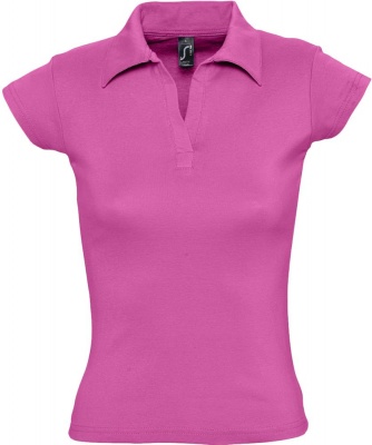 PS14TX-PNG17 Sol&#39;s. Рубашка поло женская без пуговиц PRETTY 220, ярко-розовая
