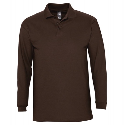 PS151181921 Sol&#39;s. Рубашка поло мужская с длинным рукавом WINTER II 210 шоколадно-коричневая