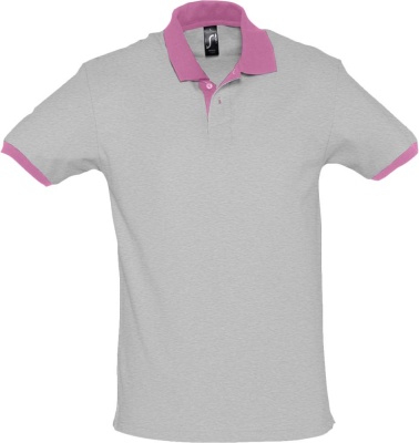PS1701023424 Sol&#39;s. Рубашка поло Prince 190, серый меланж с розовым