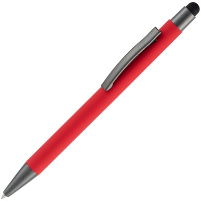 PS2408261506 Open. Ручка шариковая Atento Soft Touch со стилусом, красная