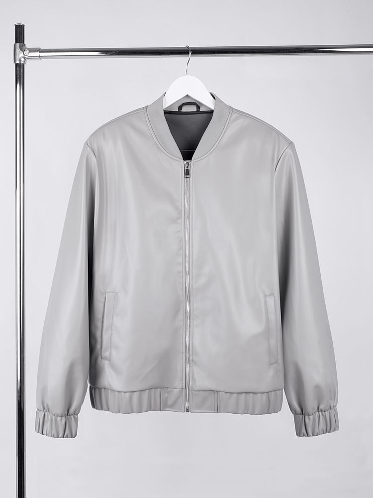 PS1710251077 Manevr. Бомбер из искусственной кожи Univer, серый