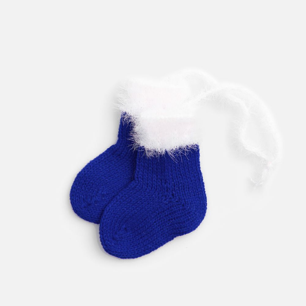 PS1710255191 teplo. Подвеска на елку &laquo;Вьюжка&raquo;, носочки, синяя