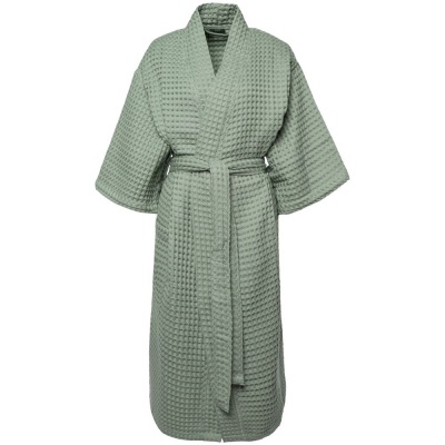 PS2203156891 Халат вафельный женский Boho Kimono, зеленая мята, размер M (44-46)
