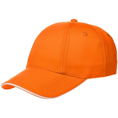 PS2408235122 Molti. Бейсболка Canopy, оранжевая с белым кантом