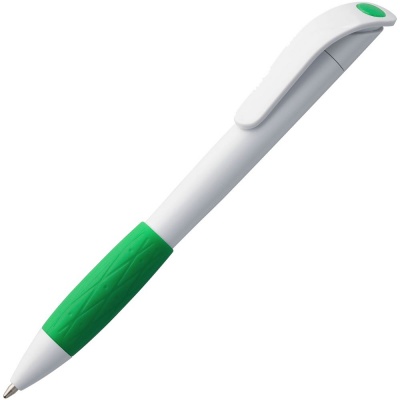 PS1701024401 Open. Ручка шариковая Grip, белая с зеленым