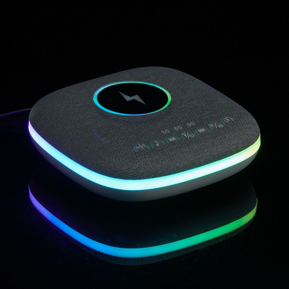 PS1710252948 Molti. Bluetooth-колонка с беспроводной зарядкой и подсветкой Terrafonic, серая