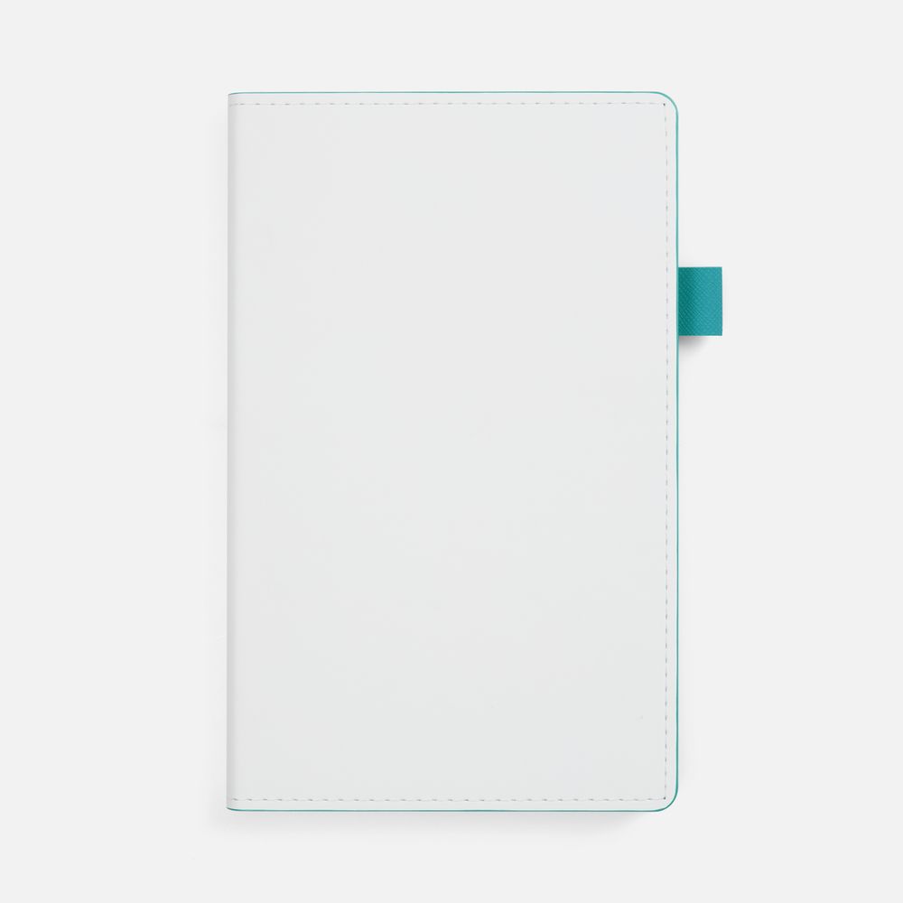 PS1710254488 Контекст. Ежедневник White Shall, недатированный, бело-бирюзовый