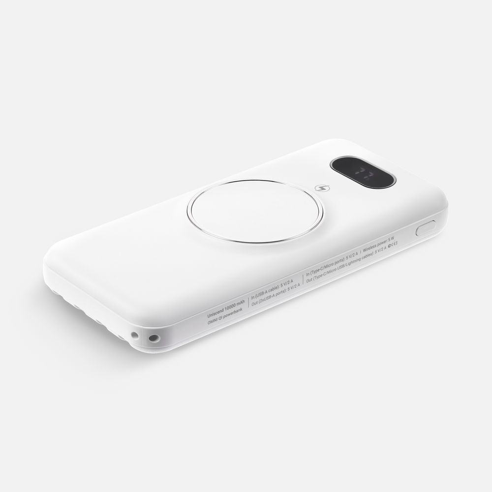 PS1710252884 Uniscend. Аккумулятор Omni Qi 10000 мАч, ver.2, белый
