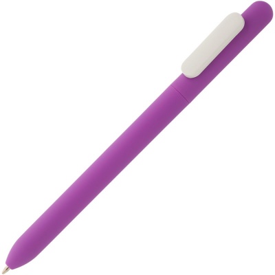 PS2005401 Open. Ручка шариковая Slider Soft Touch, фиолетовая с белым