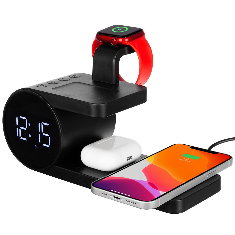 PS171025822 Indivo. Станция беспроводной зарядки с часами fullStack, черная