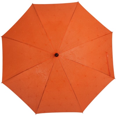 PS2009035 Зонт-трость Magic с проявляющимся цветочным рисунком, оранжевый