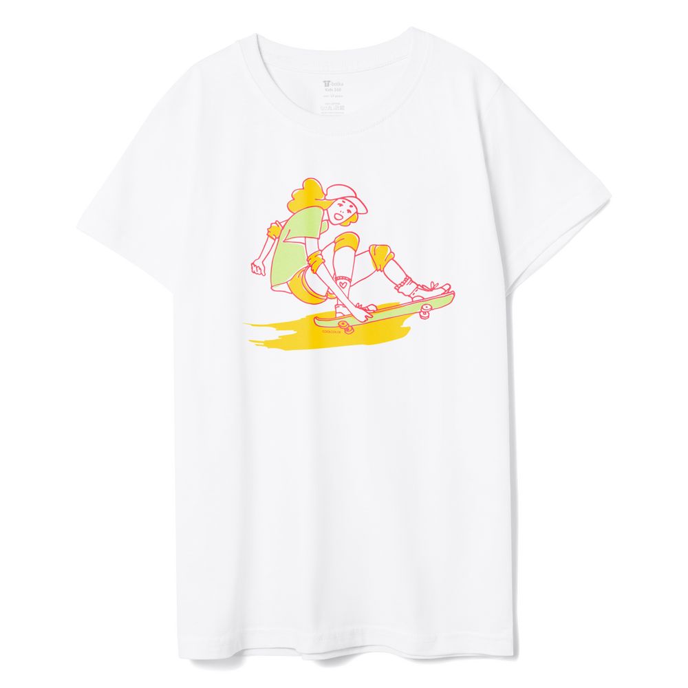 PS240823787 CoolColor. Футболка детская Skateboard, белая