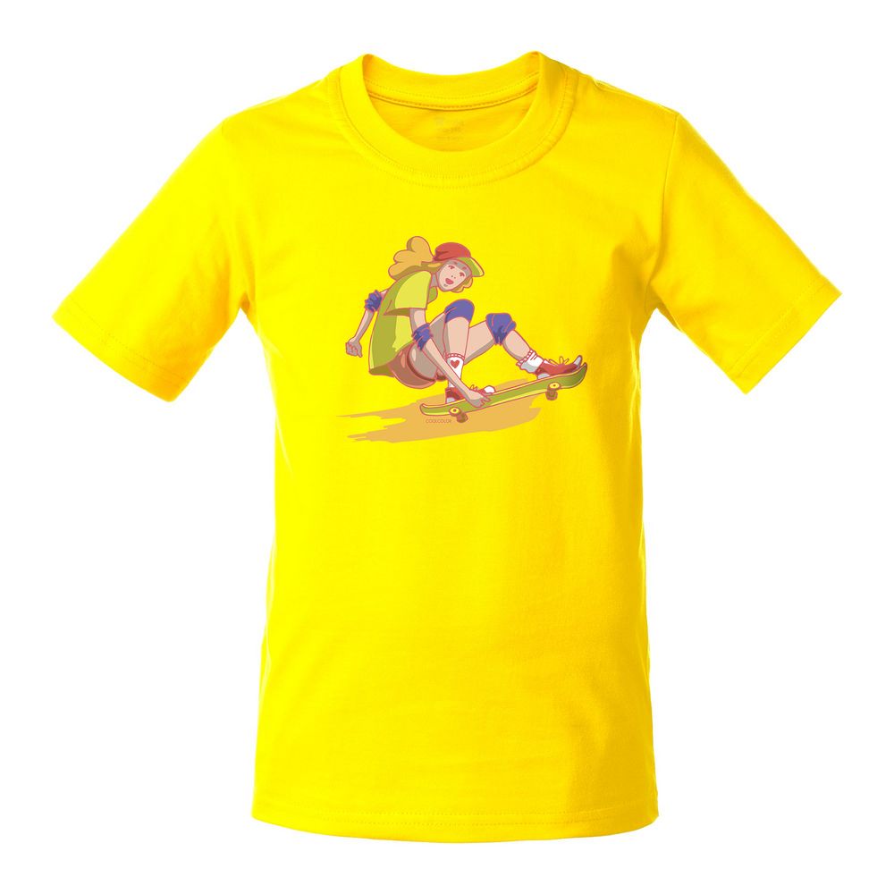 PS240823791 CoolColor. Футболка детская Skateboard, желтая