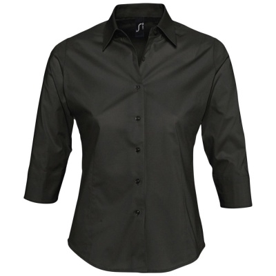 PS10TX-BLK10L Sol&#39;s. Рубашка женская с рукавом 3/4 EFFECT 140 черная, размер L