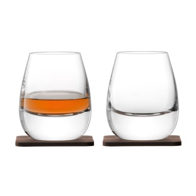 PS2102089916 LSA International. Набор стаканов Islay Whisky с деревянными подставками
