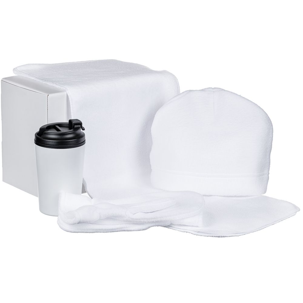 PS1710252663 Набор Fleecy с термостаканом белый