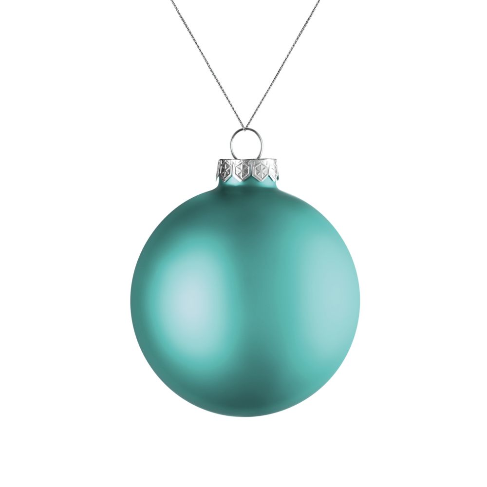 PS1710254635 Елочный шар Finery Matt, 8 см, матовый бирюзовый