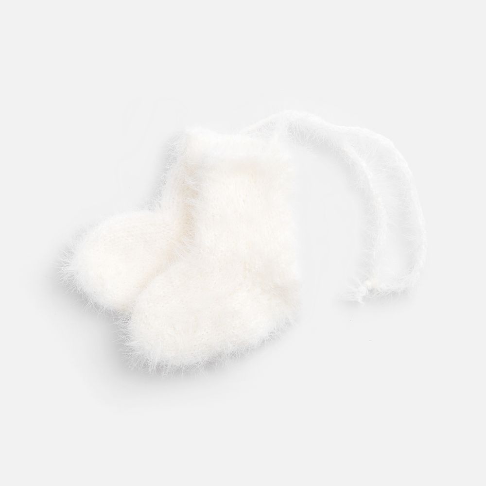 PS1710255190 teplo. Подвеска на елку &laquo;Вьюжка&raquo;, носочки, белая