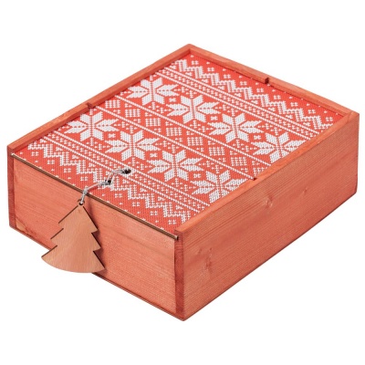 PS2015585 Коробка деревянная &laquo;Скандик&raquo;, большая, красная