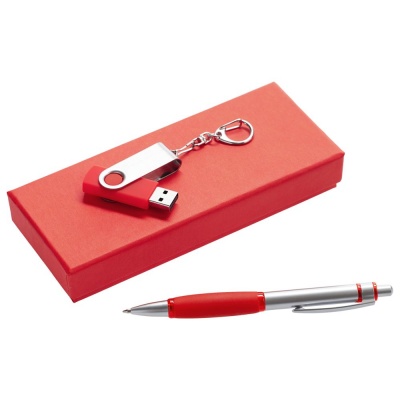 PS1701022752 Набор Notes: ручка и флешка 8 Гб, красный