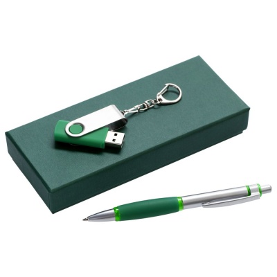 PS1701022751 Набор Notes: ручка и флешка 8 Гб, зеленый