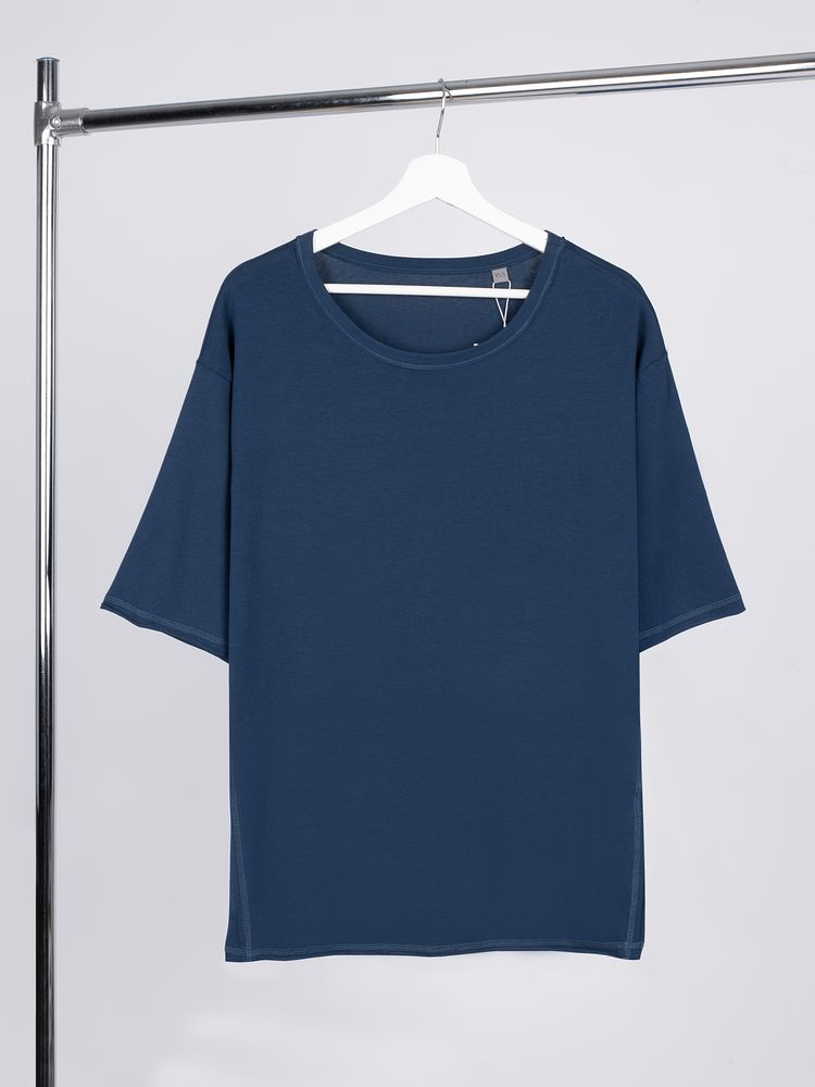 PS171025767 Manevr Vozduh. Футболка оверсайз унисекс Vozduh, темно-синяя