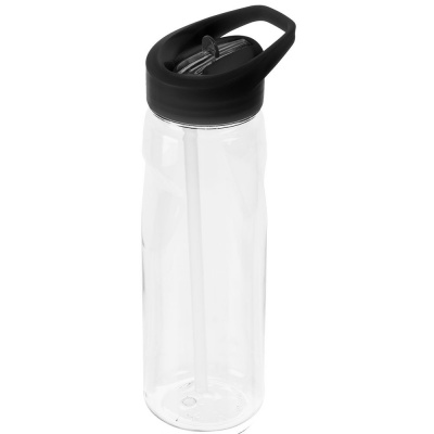 PS2011621 Спортивная бутылка Start, прозрачная с черной крышкой
