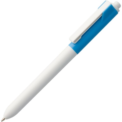 PS1701024407 Open. Ручка шариковая Hint Special, белая с голубым