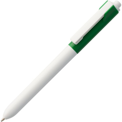 PS1701024409 Open. Ручка шариковая Hint Special, белая с зеленым