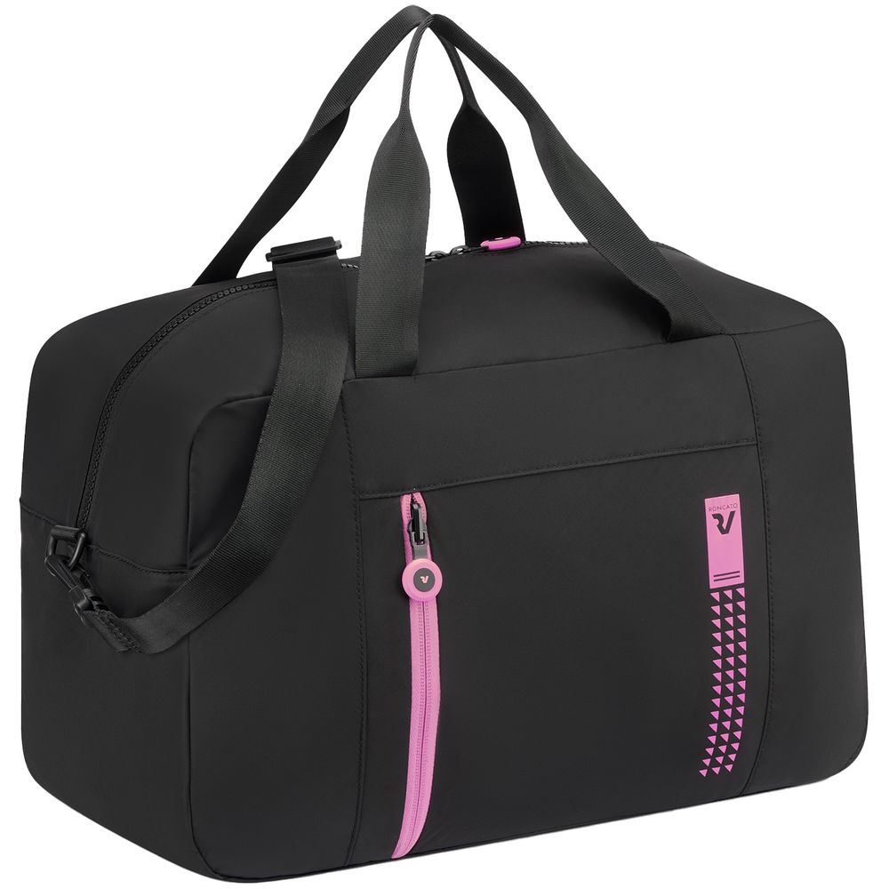 PS2408262882 Roncato. Сумка дорожная Compact Neon, черная с розовым
