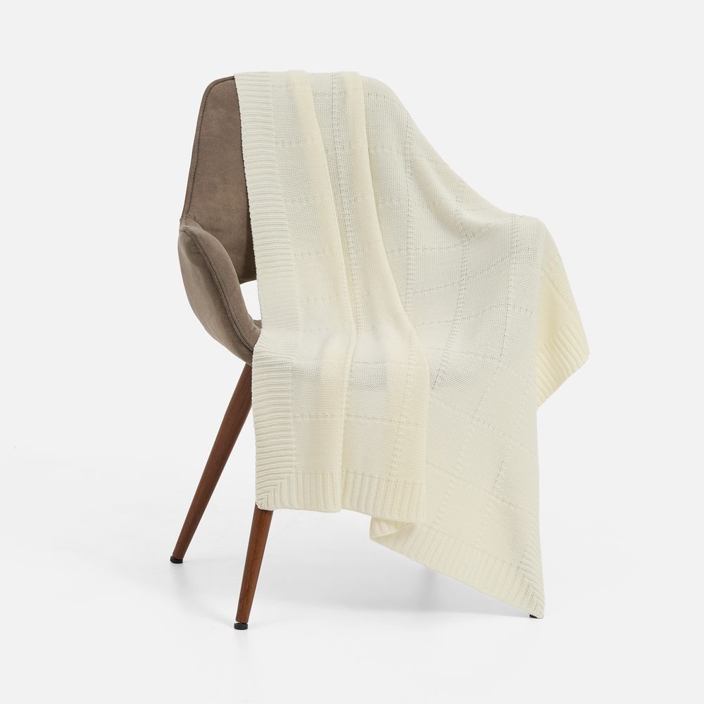 PS1710254838 teplo. Плед Quadrisma, белый (молочный)