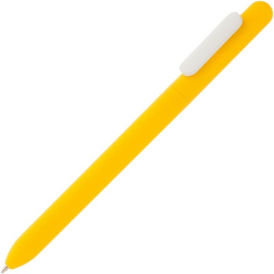 PS2005402 Open. Ручка шариковая Slider Soft Touch, желтая с белым