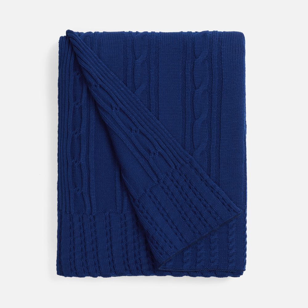 PS1710254825 teplo. Плед Remitti, темно-синий (кобальт)