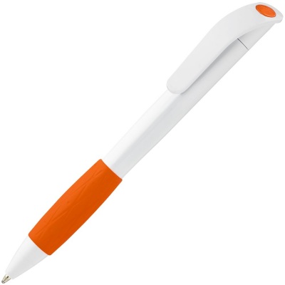 PS1701024403 Open. Ручка шариковая Grip, белая с оранжевым