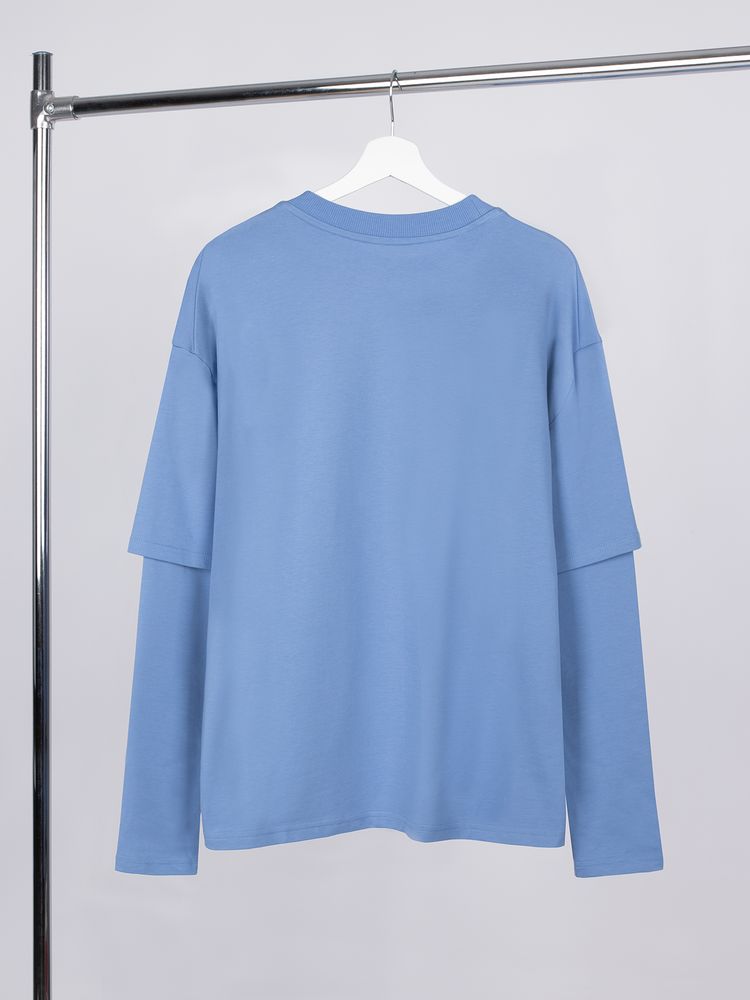 PS171025643 Manevr Kosmos. Футболка оверсайз с двойным рукавом Kosmos, синяя