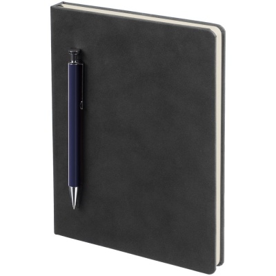 PS2203156338 Контекст. Ежедневник Magnet с ручкой, черный с синим